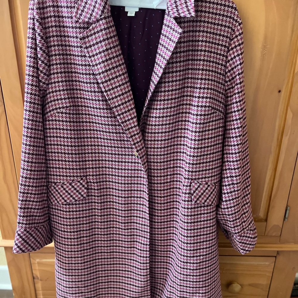 J. Jill Pink and Black Houndstooth Blazer